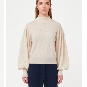 BRODIE Cashmere Bonny Bobble Jumper Antique White Size Small